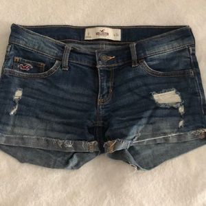 Hollister Dark Jean Cuffed Shorts Size 0